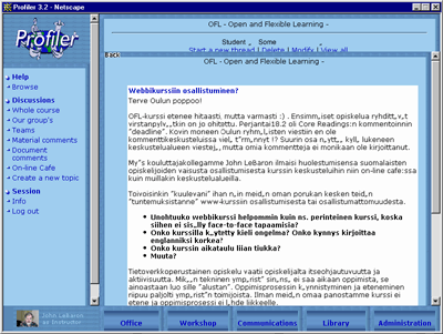 Finnish discussion area in OFL-2000